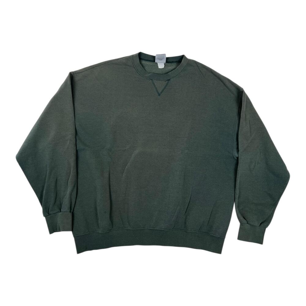 Vintage Cheetah Green Blank Sweatshirt Mens 2XL Crewneck Pullover Made in USA
